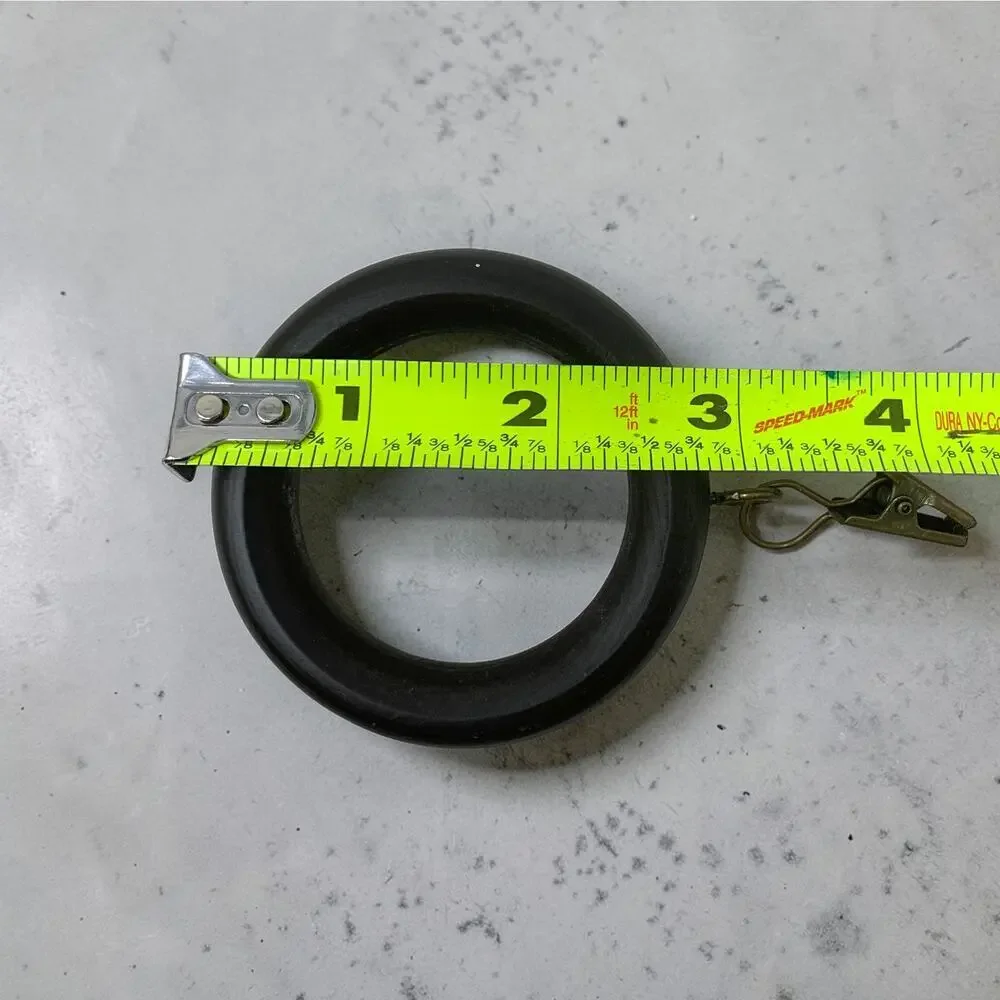 Lot 12 x Composite Drapery Curtain Rings Eyelets & Clips 1.75” ID 2.75